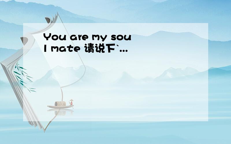 You are my soul mate 请说下`...
