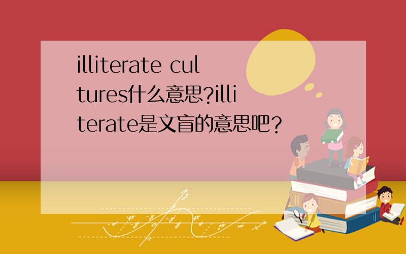 illiterate cultures什么意思?illiterate是文盲的意思吧？