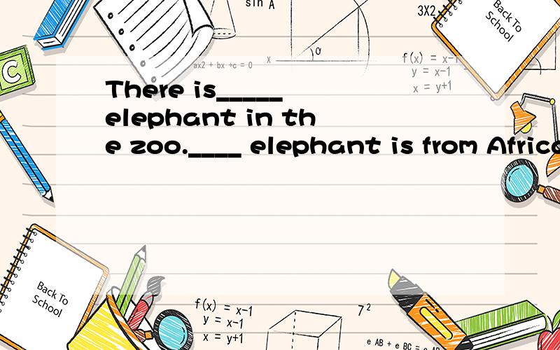 There is_____ elephant in the zoo.____ elephant is from Africa.
