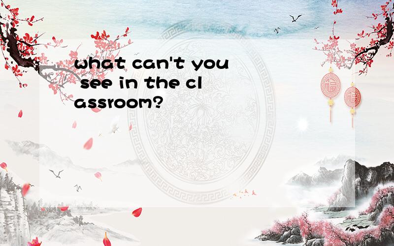 what can't you see in the classroom?