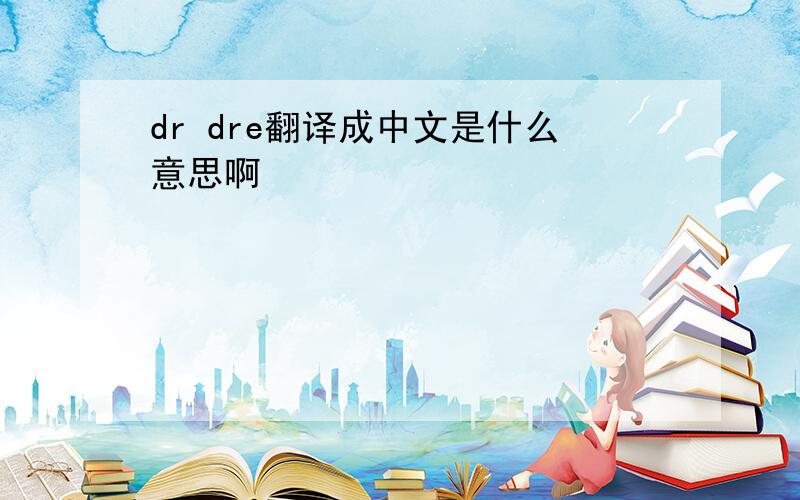 dr dre翻译成中文是什么意思啊