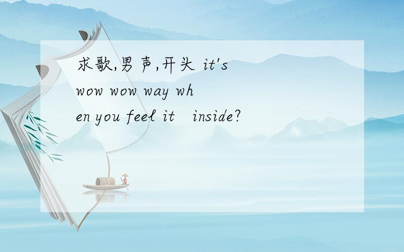 求歌,男声,开头 it's wow wow way when you feel it   inside?