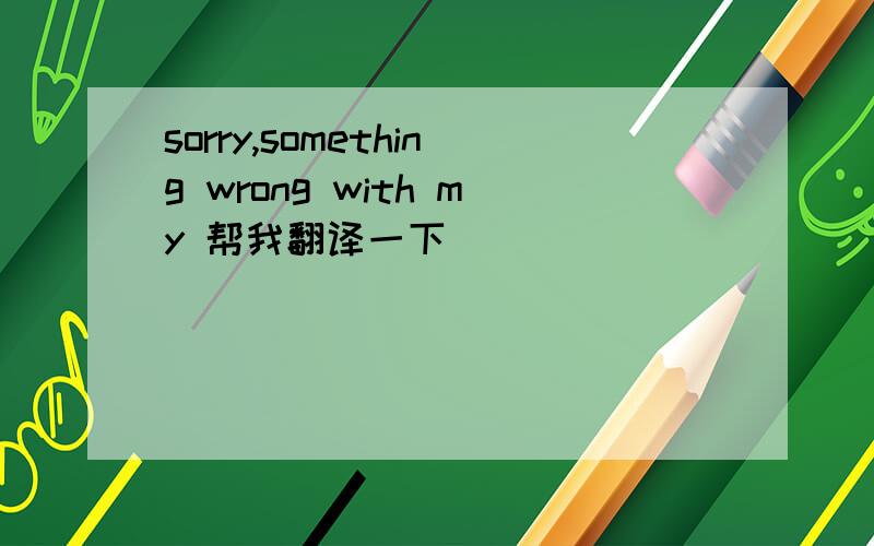 sorry,something wrong with my 帮我翻译一下