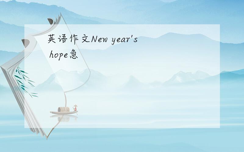 英语作文New year's hope急