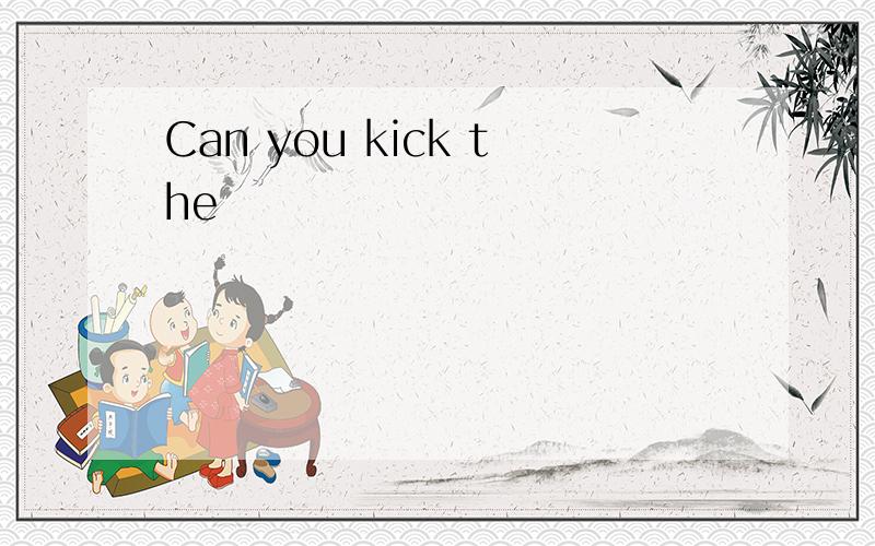 Can you kick the