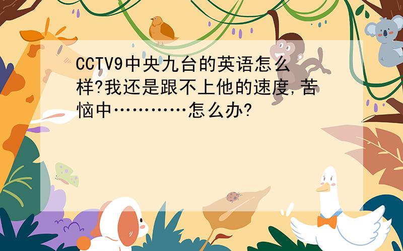CCTV9中央九台的英语怎么样?我还是跟不上他的速度,苦恼中…………怎么办?