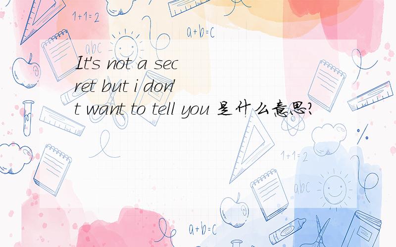 It's not a secret but i don't want to tell you 是什么意思?