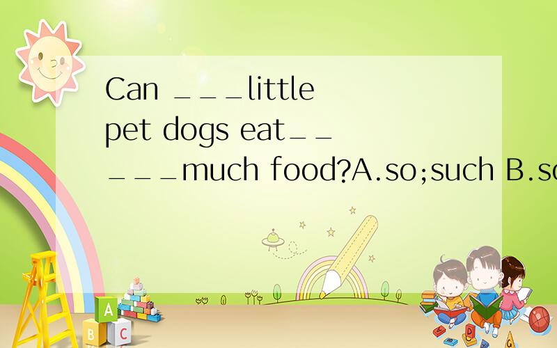 Can ___little pet dogs eat_____much food?A.so;such B.so;so C.such;soD.such;such