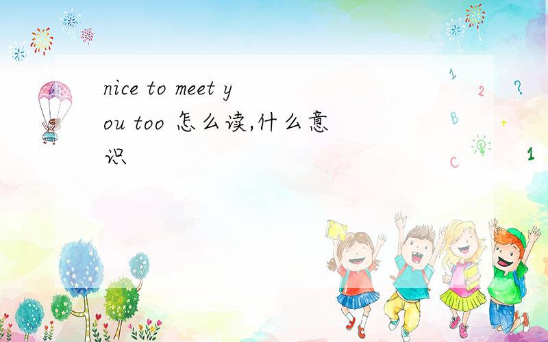 nice to meet you too 怎么读,什么意识