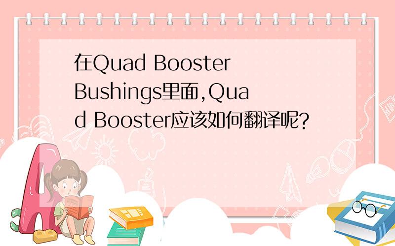 在Quad Booster Bushings里面,Quad Booster应该如何翻译呢?