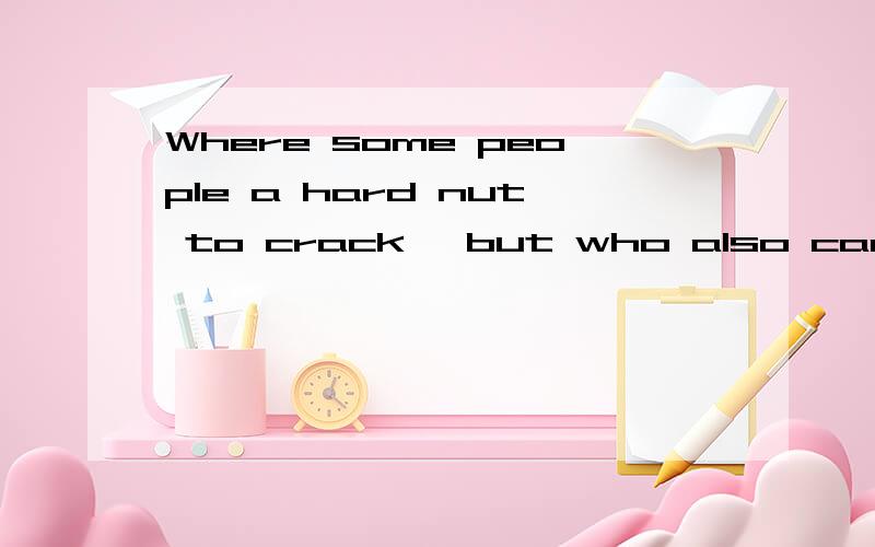Where some people a hard nut to crack, but who also can not be replaced .什么意思谁知道
