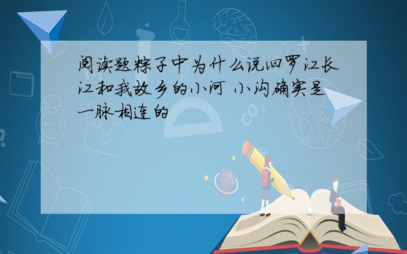 阅读题粽子中为什么说汩罗江长江和我故乡的小河 小沟确实是一脉相连的