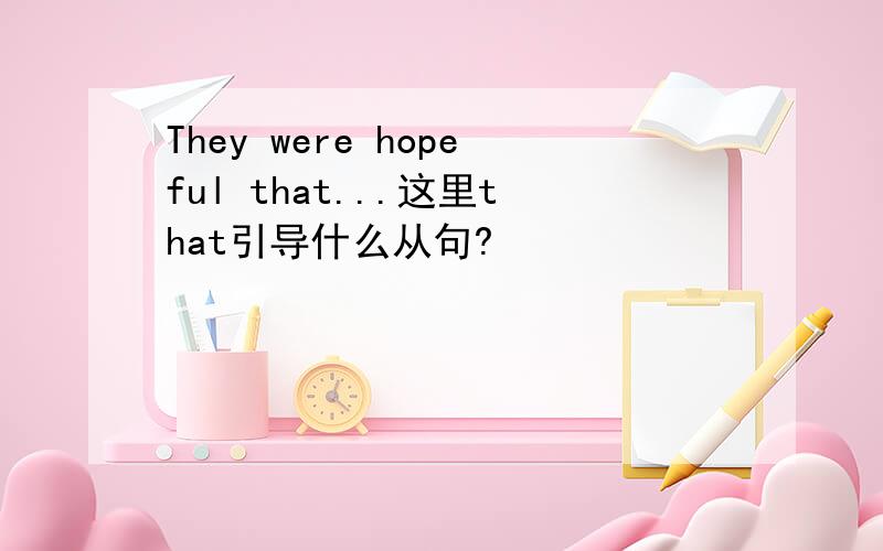 They were hopeful that...这里that引导什么从句?