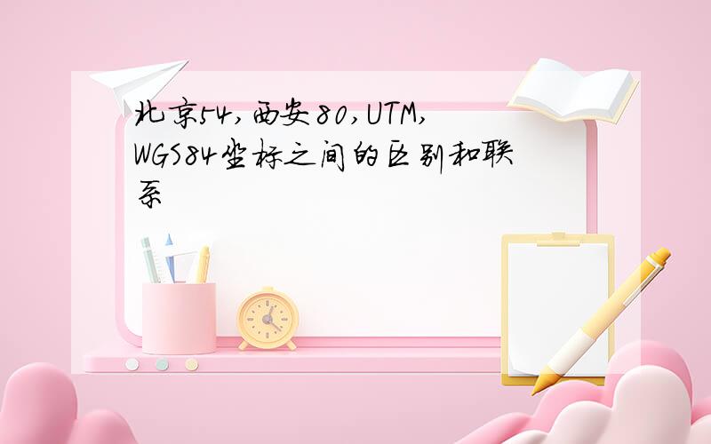 北京54,西安80,UTM,WGS84坐标之间的区别和联系