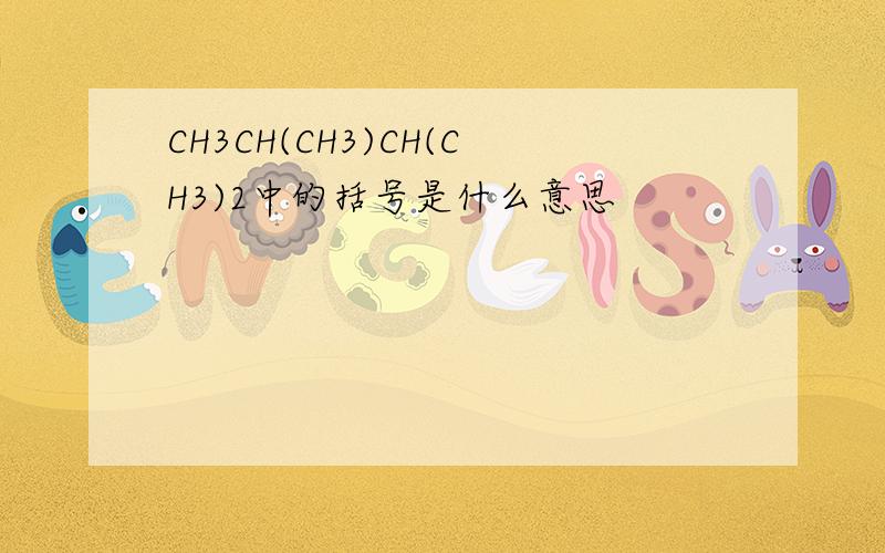 CH3CH(CH3)CH(CH3)2中的括号是什么意思