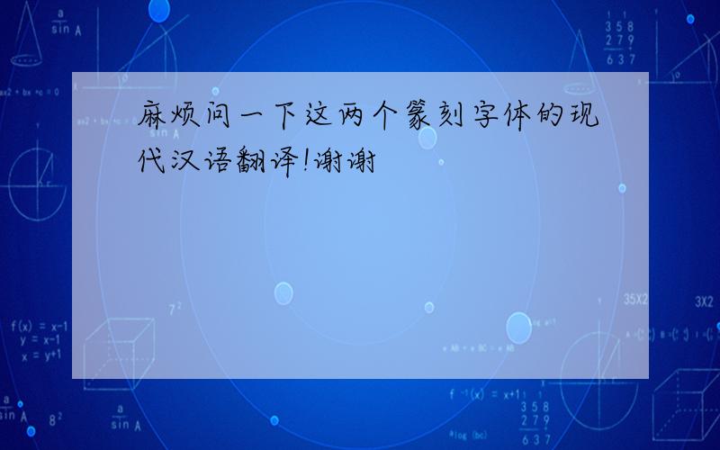 麻烦问一下这两个篆刻字体的现代汉语翻译!谢谢