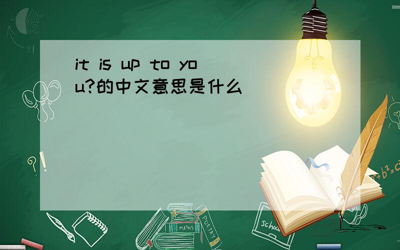 it is up to you?的中文意思是什么