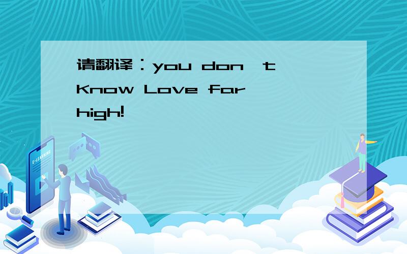 请翻译：you don't Know Love far high!