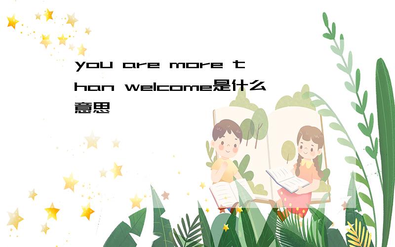 you are more than welcome是什么意思