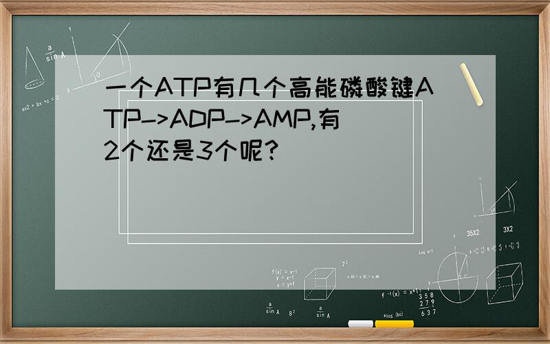 一个ATP有几个高能磷酸键ATP->ADP->AMP,有2个还是3个呢?