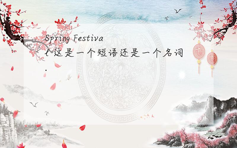 Spring Festival 这是一个短语还是一个名词.