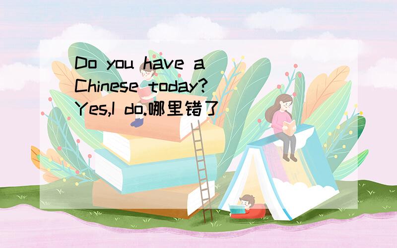 Do you have a Chinese today?Yes,I do.哪里错了