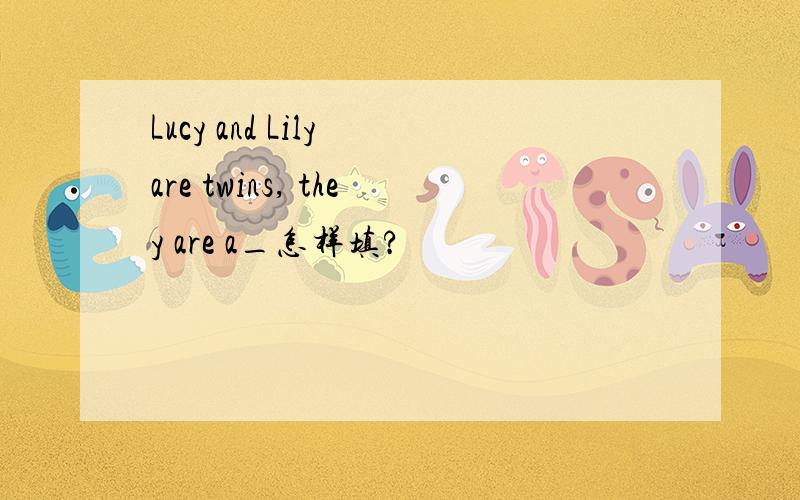 Lucy and Lily are twins, they are a_怎样填?