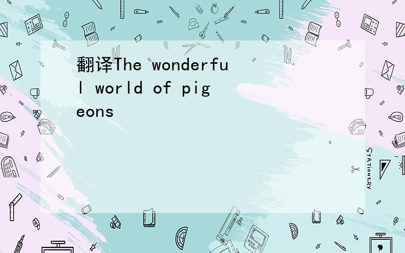 翻译The wonderful world of pigeons