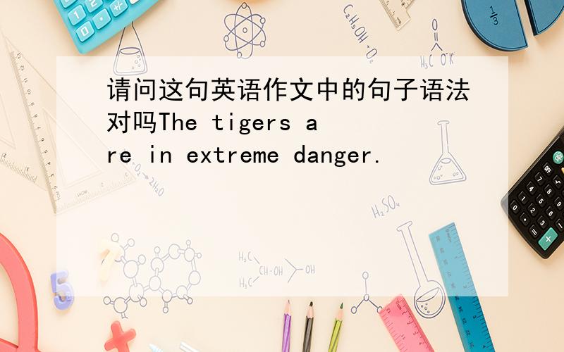 请问这句英语作文中的句子语法对吗The tigers are in extreme danger.
