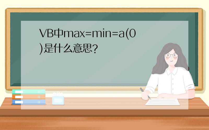 VB中max=min=a(0)是什么意思?