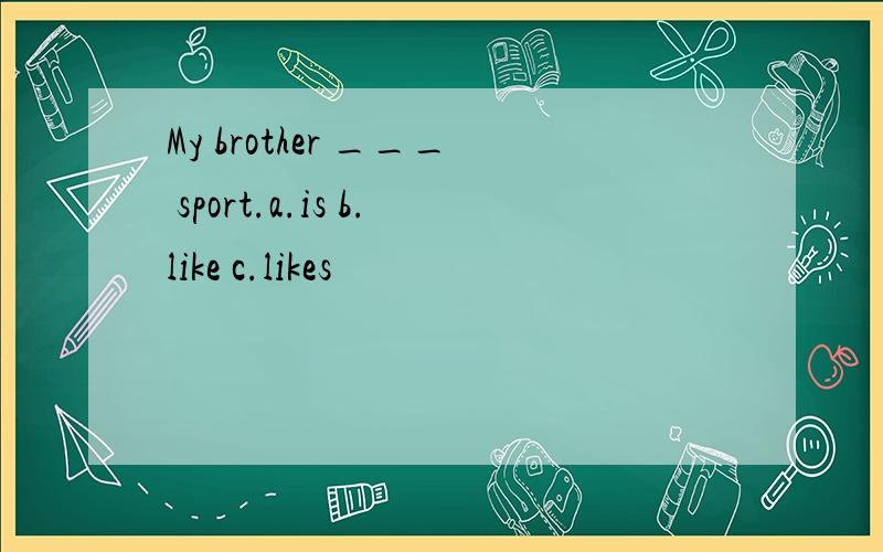 My brother ___ sport.a.is b.like c.likes
