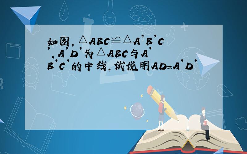 如图,△ABC≌△A'B'C',A'D'为△ABC与A'B'C'的中线,试说明AD=A'D'