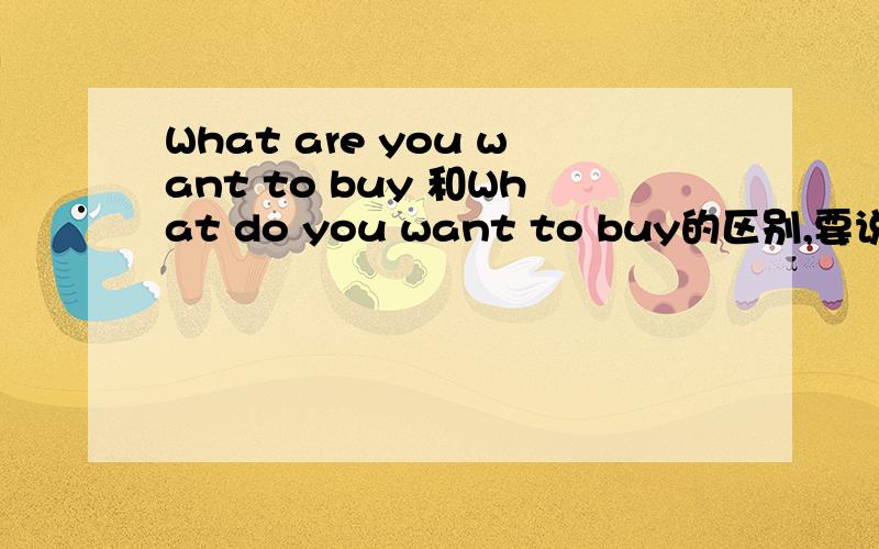 What are you want to buy 和What do you want to buy的区别,要说为什么