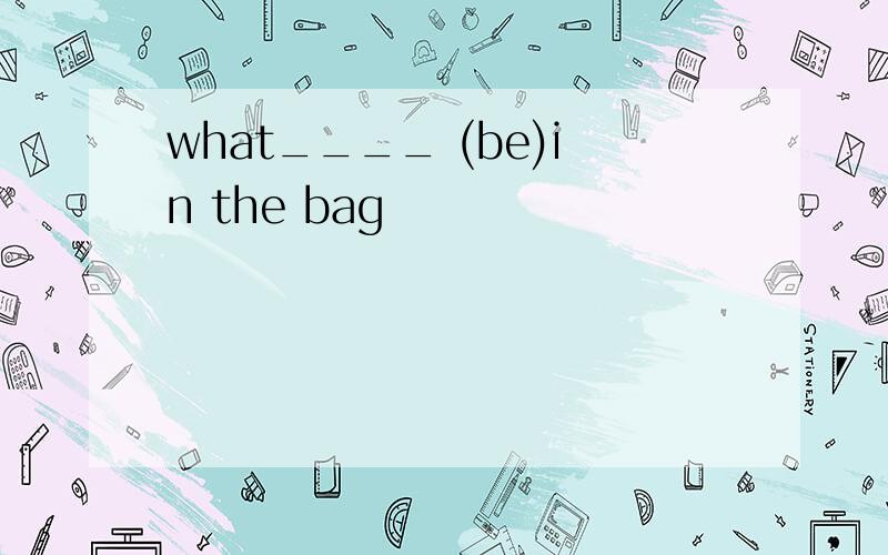 what____ (be)in the bag