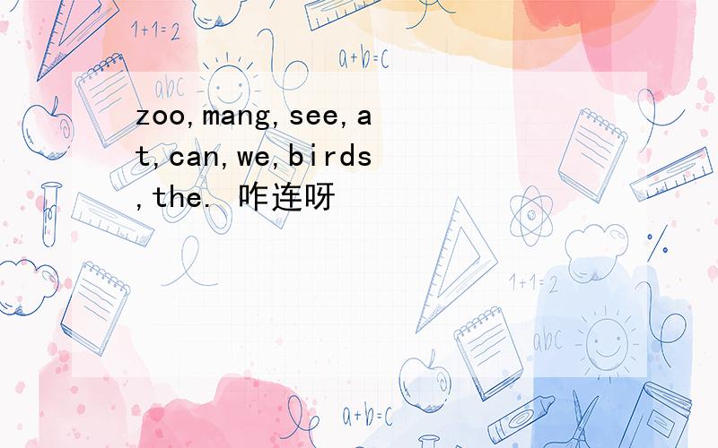 zoo,mang,see,at,can,we,birds,the. 咋连呀