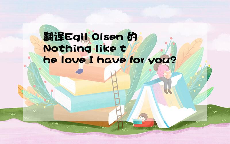 翻译Egil Olsen 的Nothing like the love I have for you?