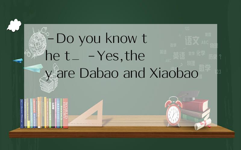 -Do you know the t_ -Yes,they are Dabao and Xiaobao