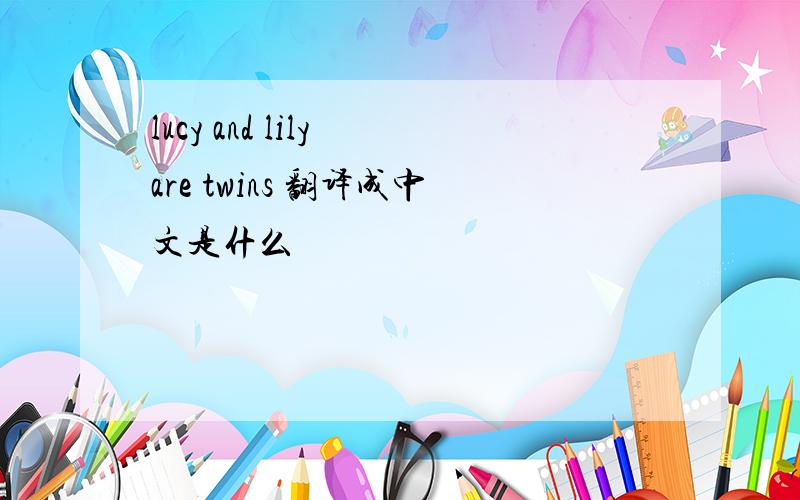 lucy and lily are twins 翻译成中文是什么