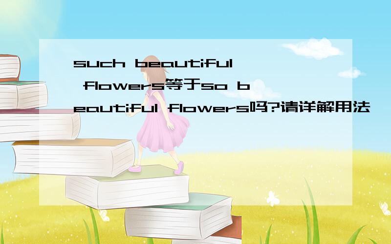 such beautiful flowers等于so beautiful flowers吗?请详解用法,