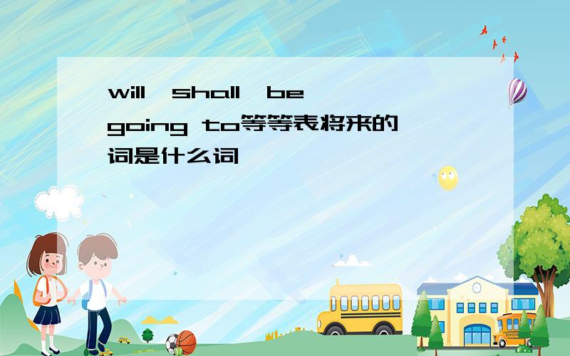 will,shall,be going to等等表将来的词是什么词
