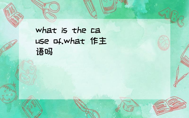 what is the cause of.what 作主语吗
