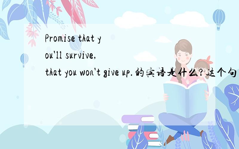 Promise that you'll survive,that you won't give up.的宾语是什么?这个句子中宾语从句时由什么引导的?