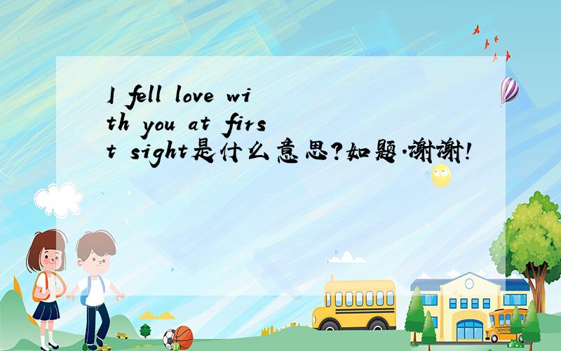 I fell love with you at first sight是什么意思?如题.谢谢!