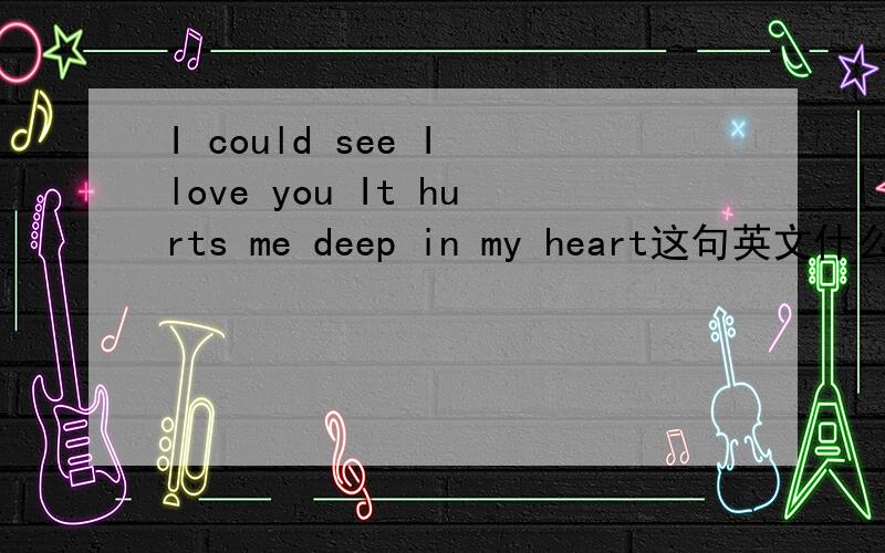 I could see I love you It hurts me deep in my heart这句英文什么意思?