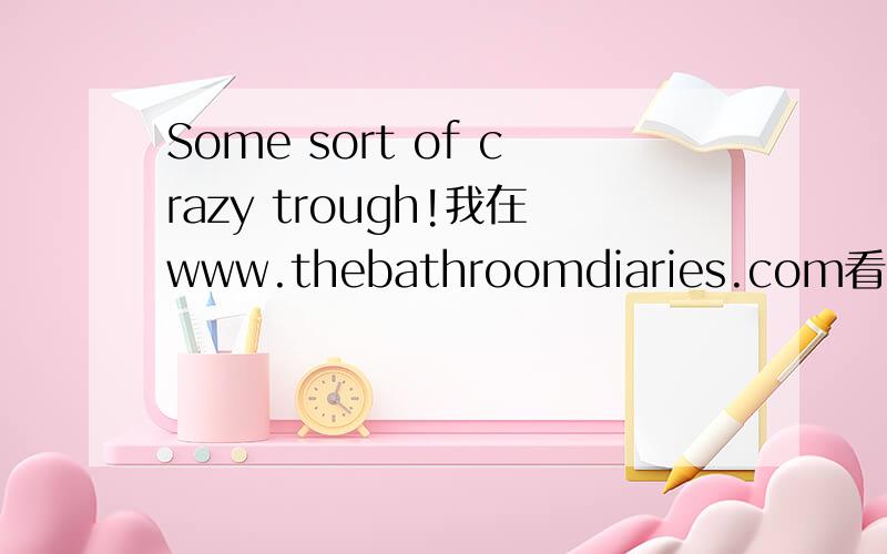 Some sort of crazy trough!我在www.thebathroomdiaries.com看到的，形容天津的卫生间，不是什么好的形容词就是了
