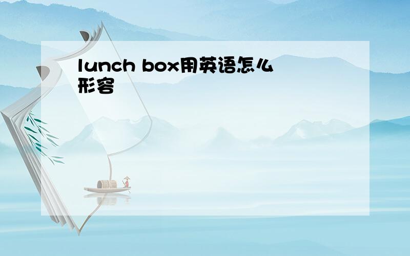 lunch box用英语怎么形容