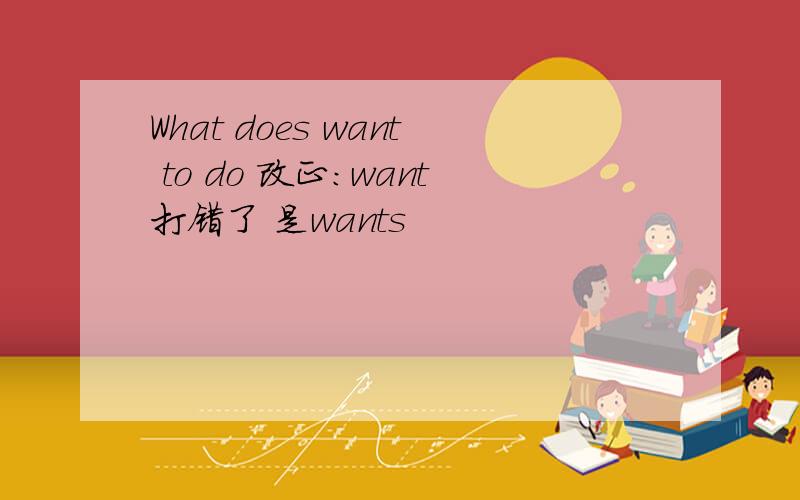What does want to do 改正：want打错了 是wants