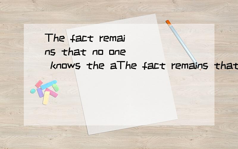 The fact remains that no one knows the aThe fact remains that no one knows the address.请问一下这个句子是定语从句还是同位语从句.