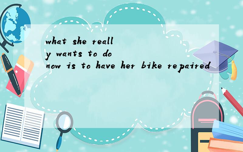 what she really wants to do now is to have her bike repaired