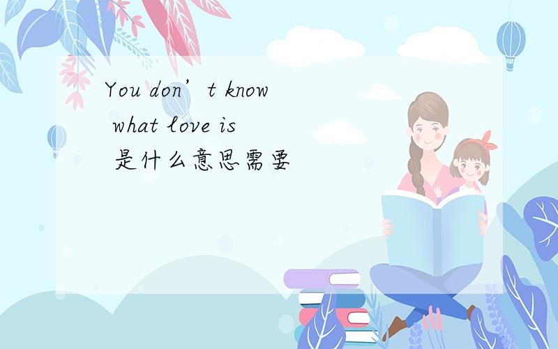 You don’t know what love is  是什么意思需要